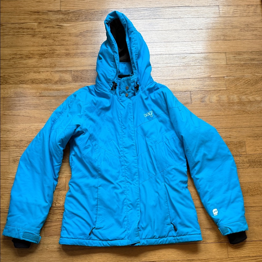 ORAGE Bright Blue Hooded Winter Jacket size medium